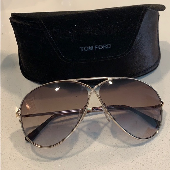 tom ford gold tone aviator sunglasses